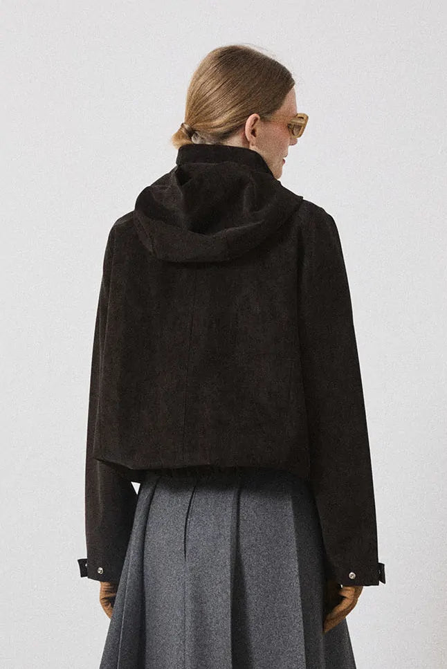 FAUX-SUEDE BOMBER