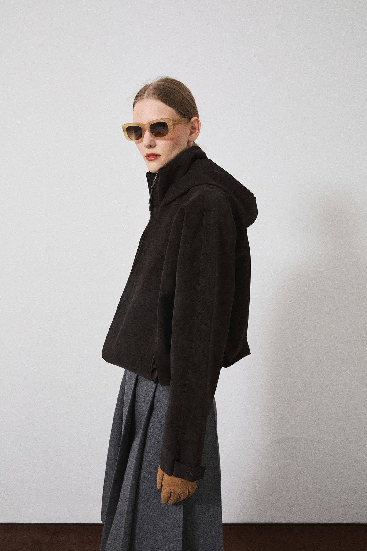 FAUX-SUEDE BOMBER