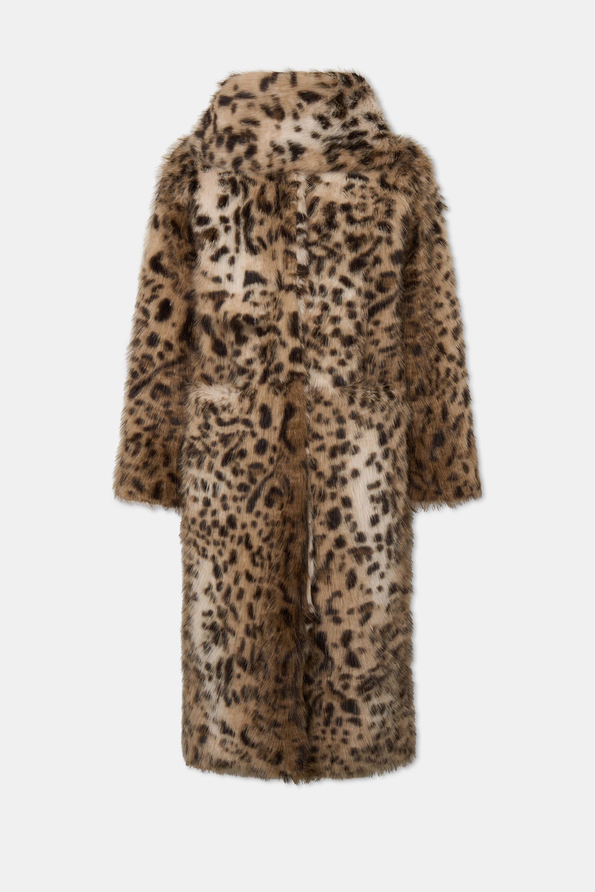 LEOPARD FAUX-FUR LONG COAT