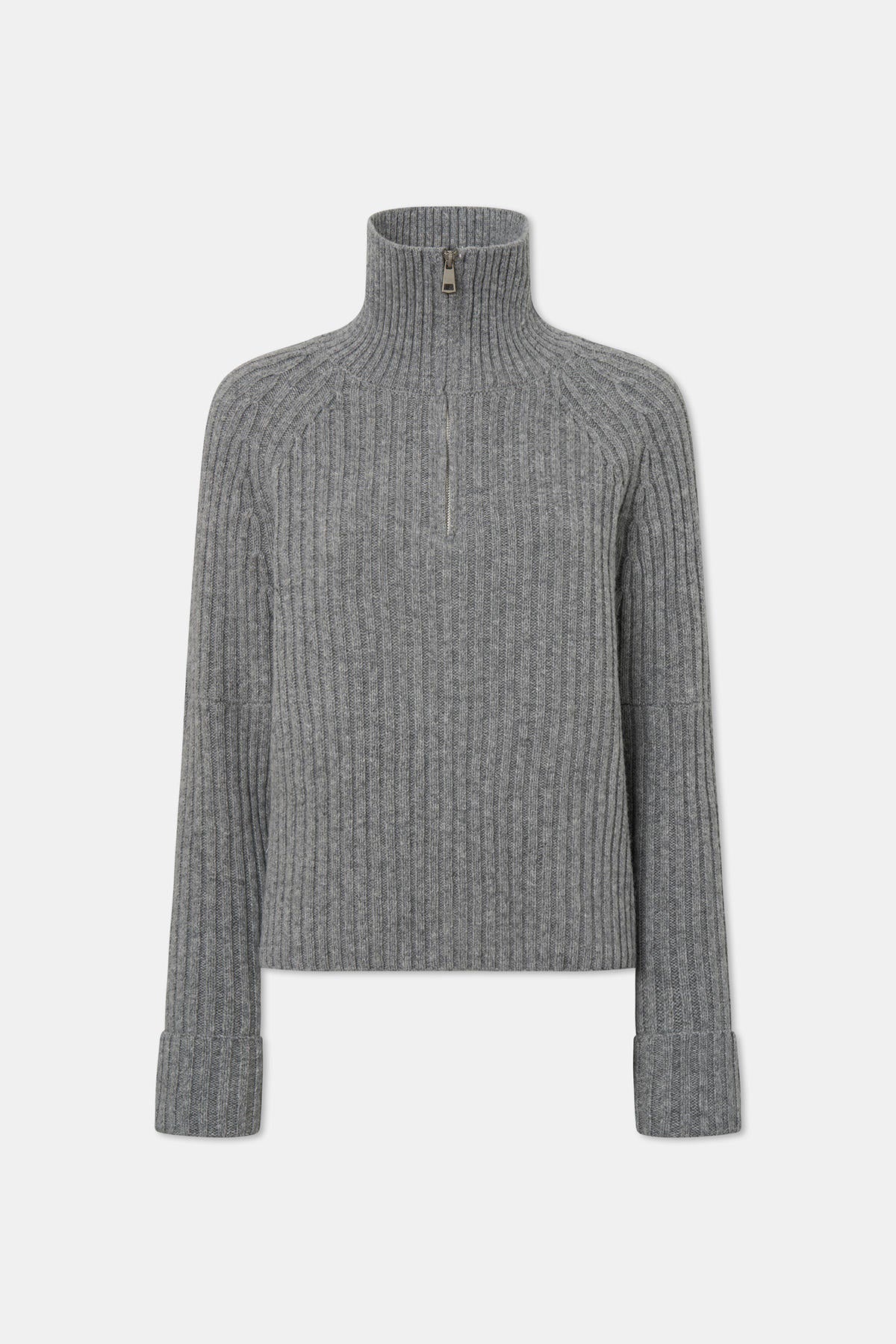 HIGH NECK RIBBED KNIT