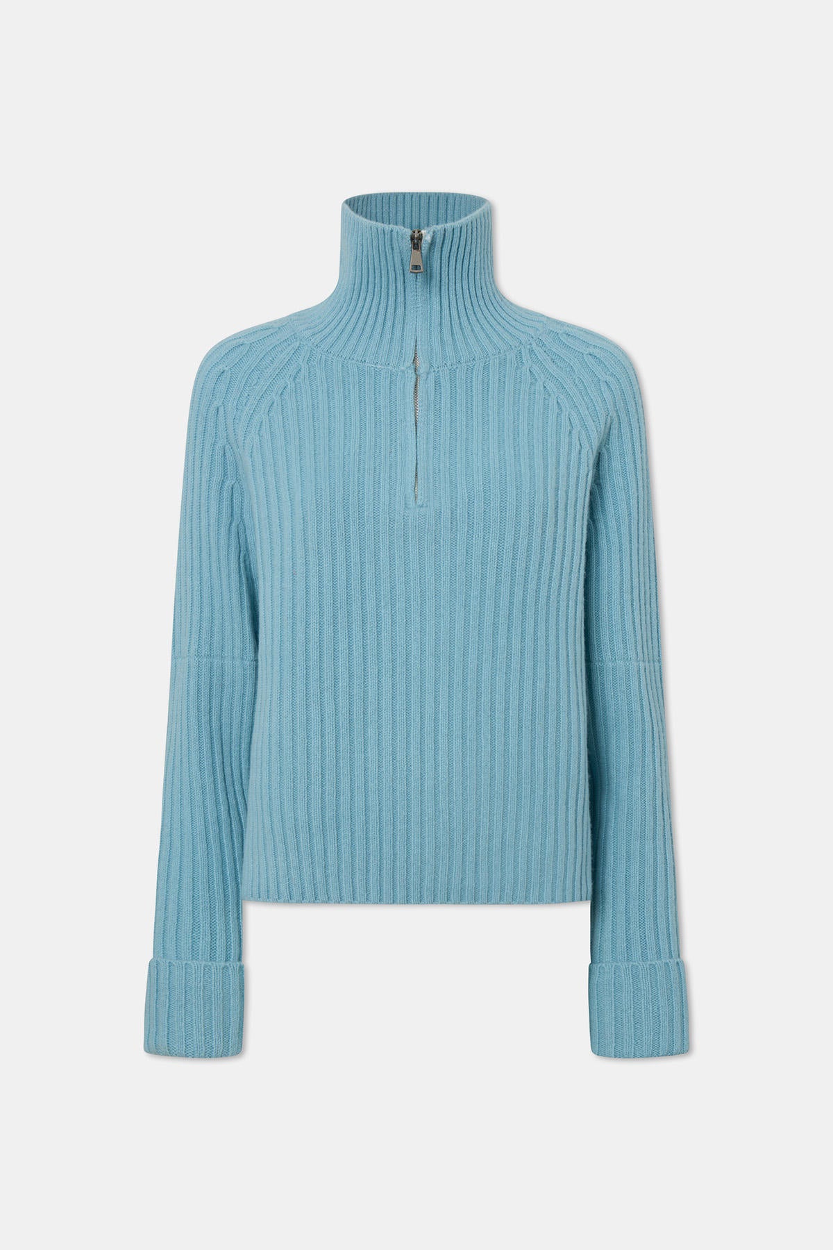 HIGH NECK RIBBED KNIT