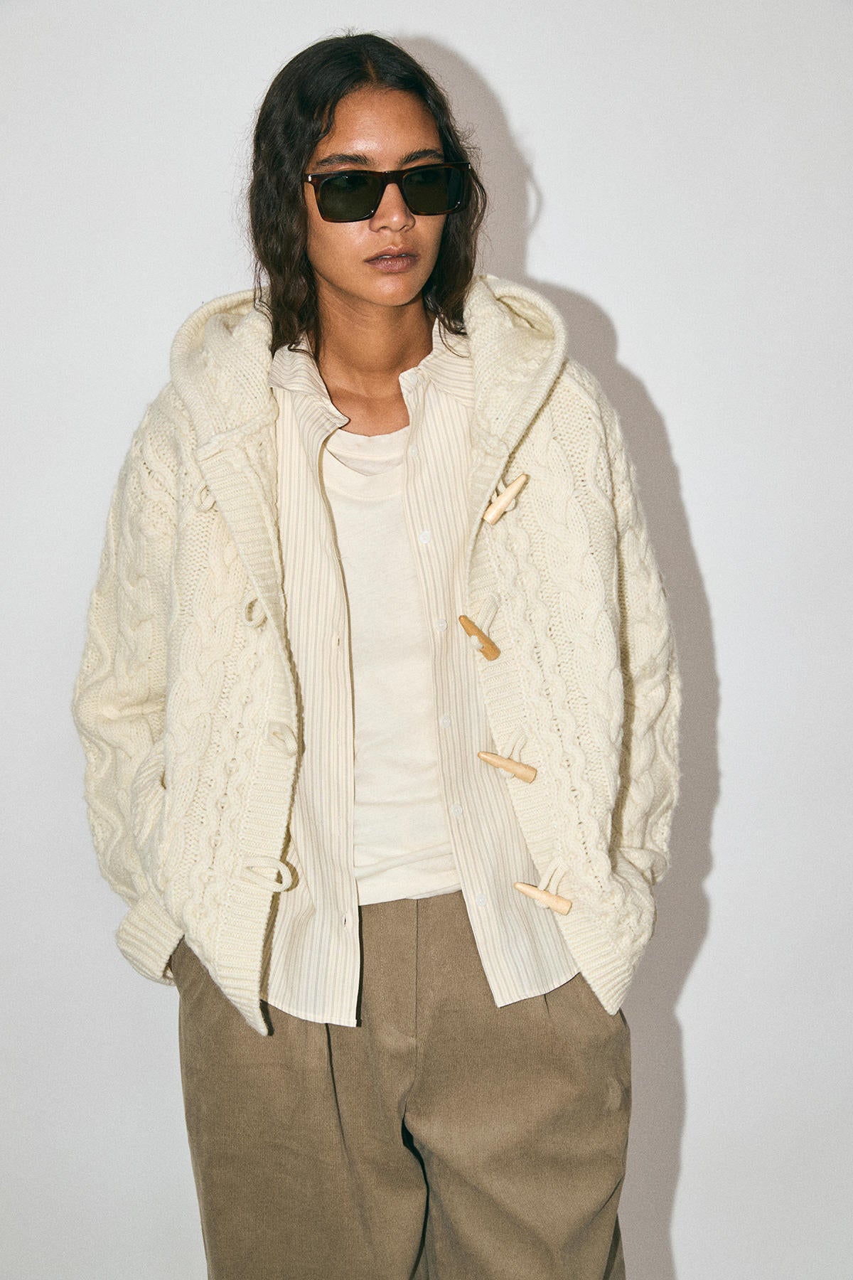 HOODIE CARDIGAN KNIT