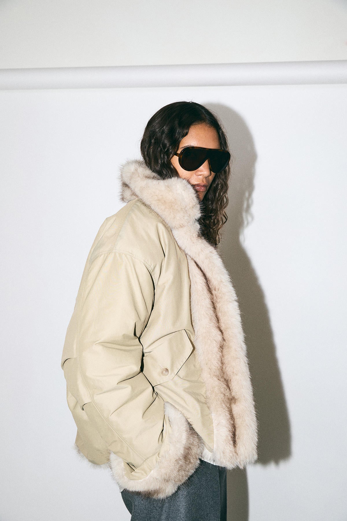 FOX FUR PADDED JACKET