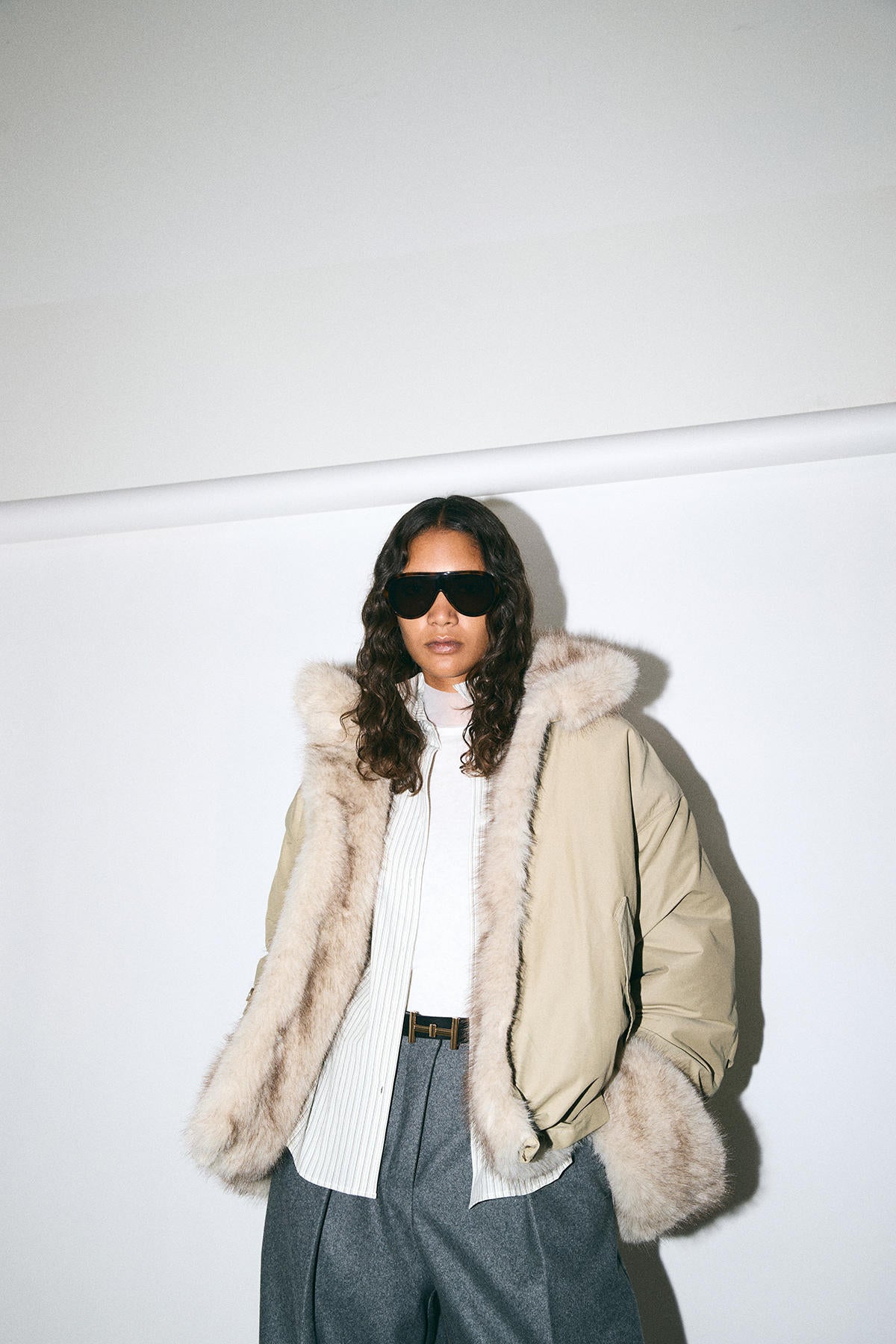 FOX FUR PADDED JACKET
