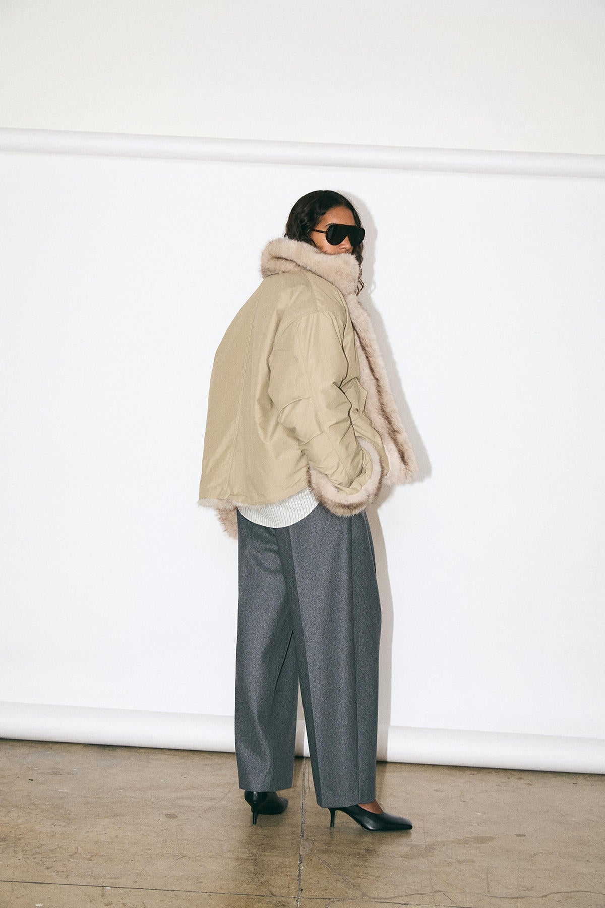 FOX FUR PADDED JACKET