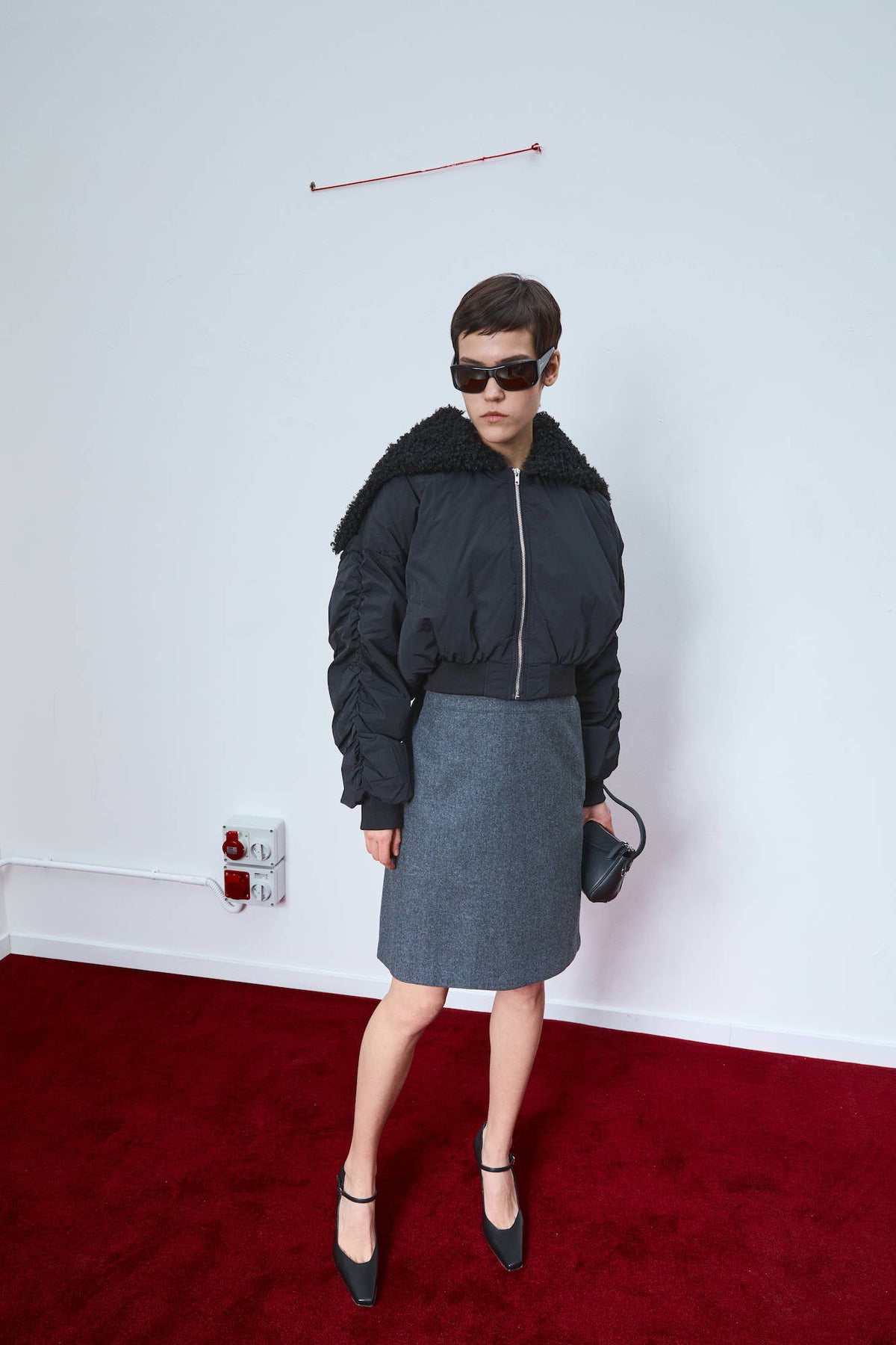 FUR HOODED BOMBER