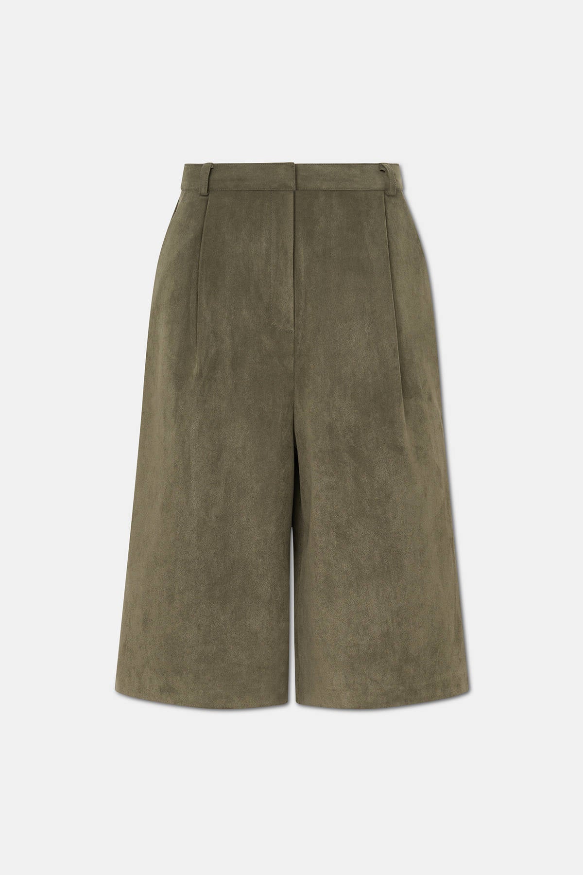 FAUX SUEDE WIDE SHORTS