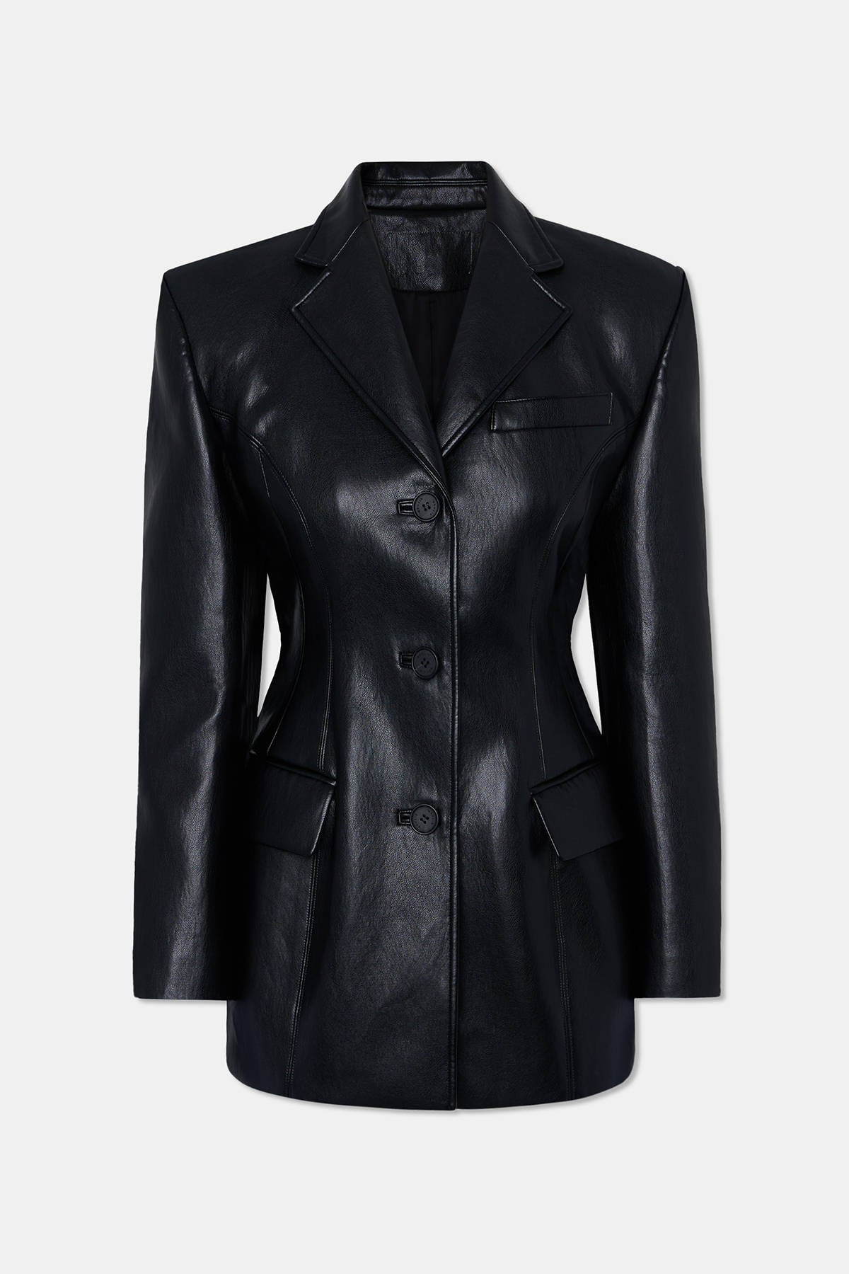 FAUX-LEATHER BLAZER