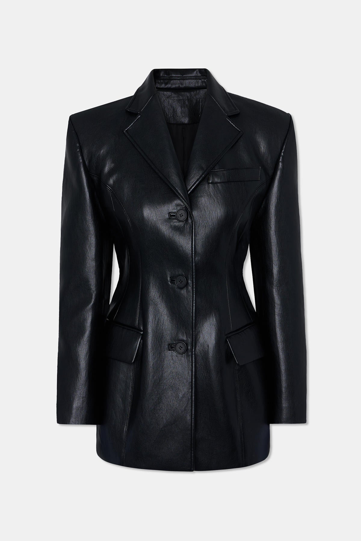FAUX-LEATHER BLAZER