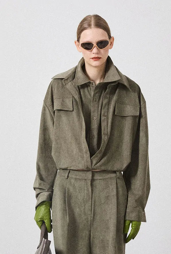 FAUX-SUEDE SHIRT