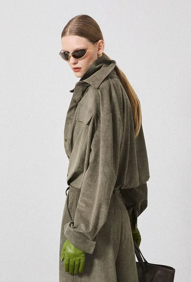 FAUX-SUEDE SHIRT