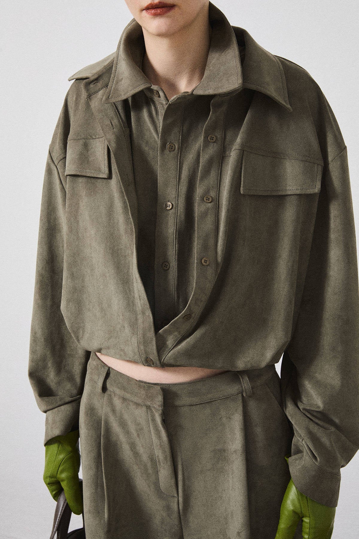 FAUX-SUEDE SHIRT