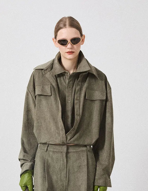 FAUX-SUEDE SHIRT