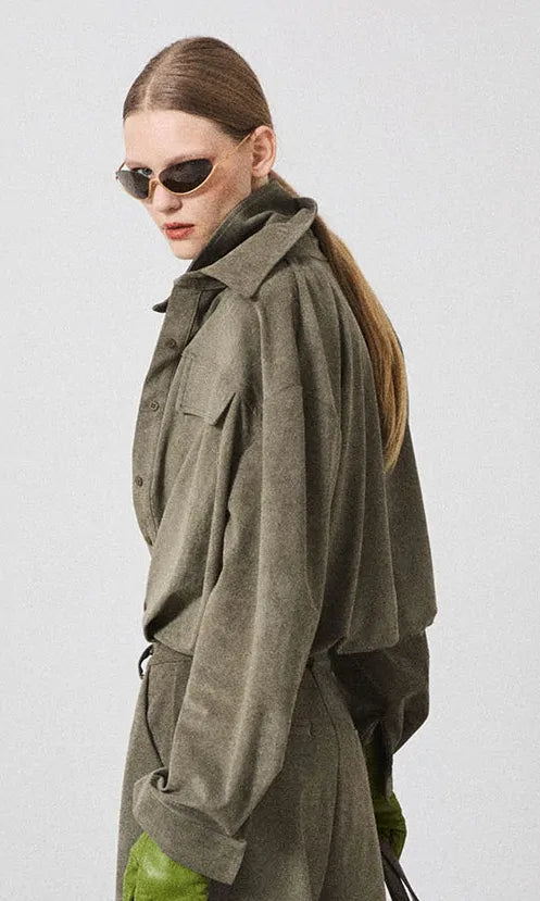 FAUX-SUEDE SHIRT