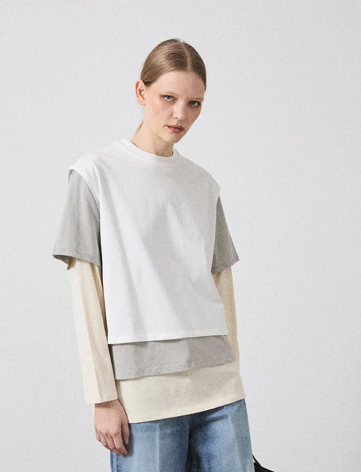 THREE PIECE LONG T-SHIRT