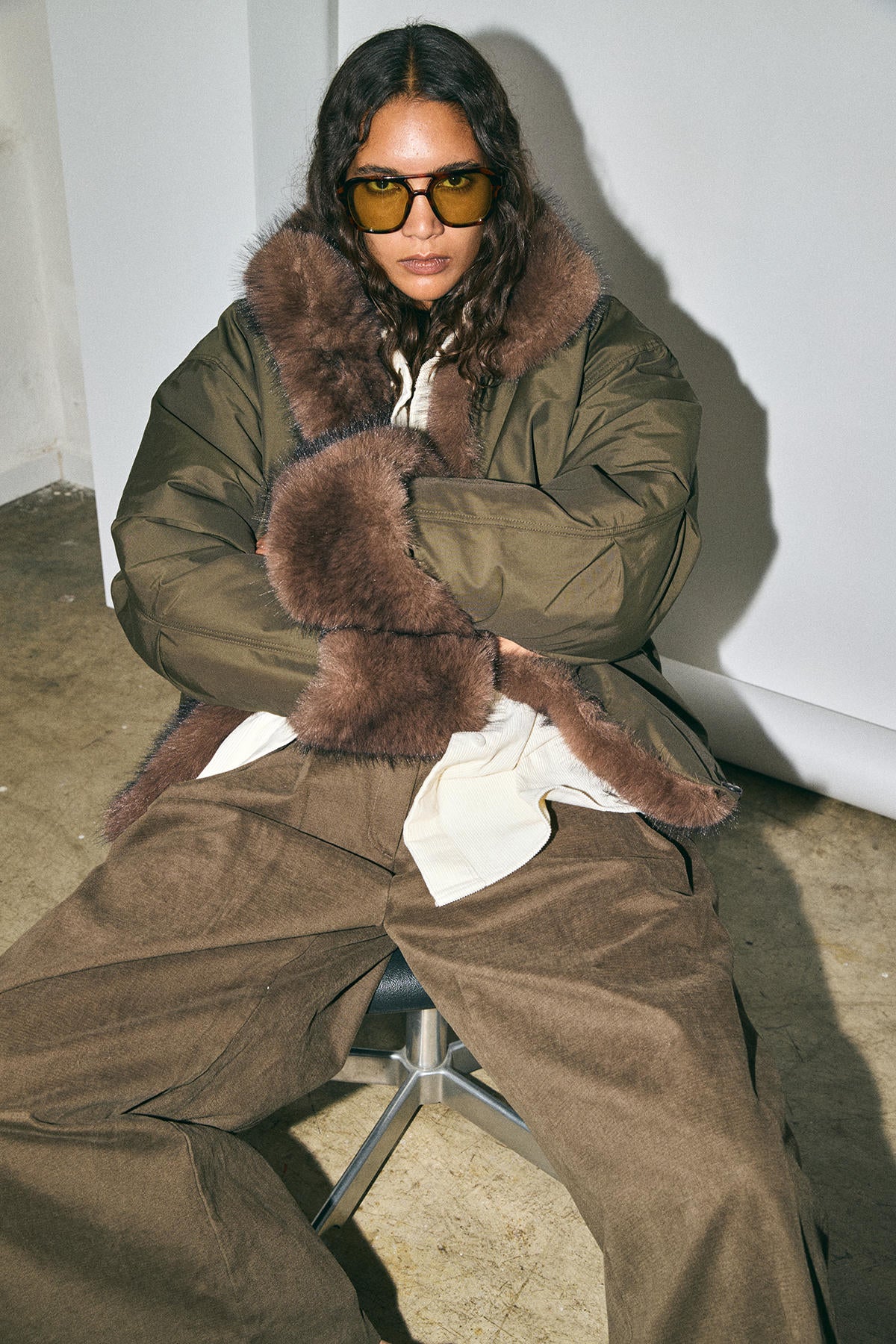 FOX FUR PADDED JACKET